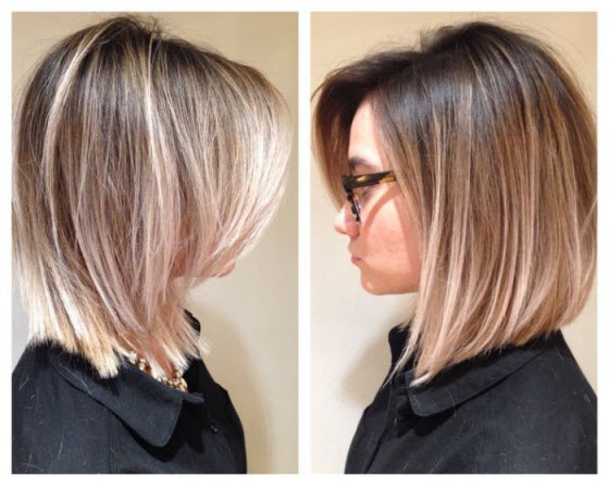Zbarvení balayage na podlouhlém náměstí