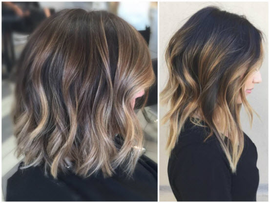 Zbarvení balayage na podlouhlém náměstí