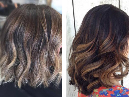 Zbarvení balayage na podlouhlém náměstí