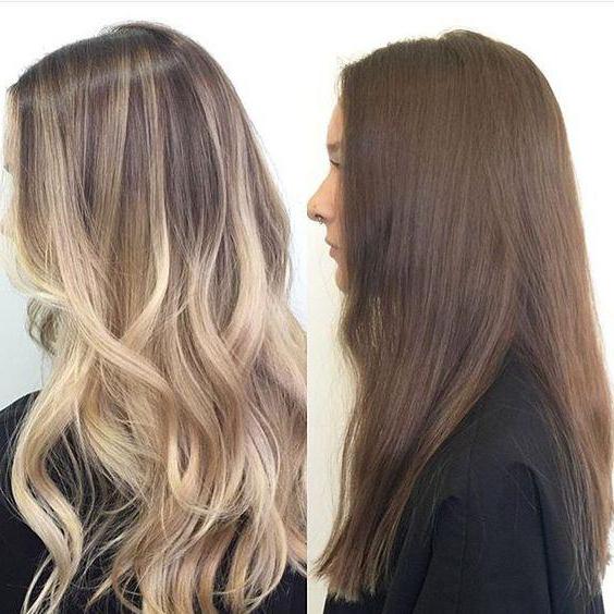 Barvení Balayage: před a po fotografiích