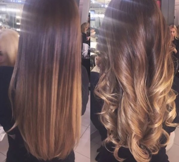 Barvení Balayage: před a po fotografiích
