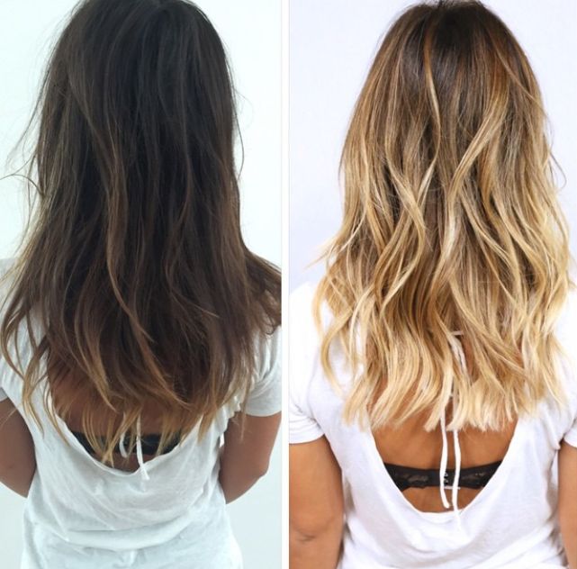 Barvení Balayage: před a po fotografiích