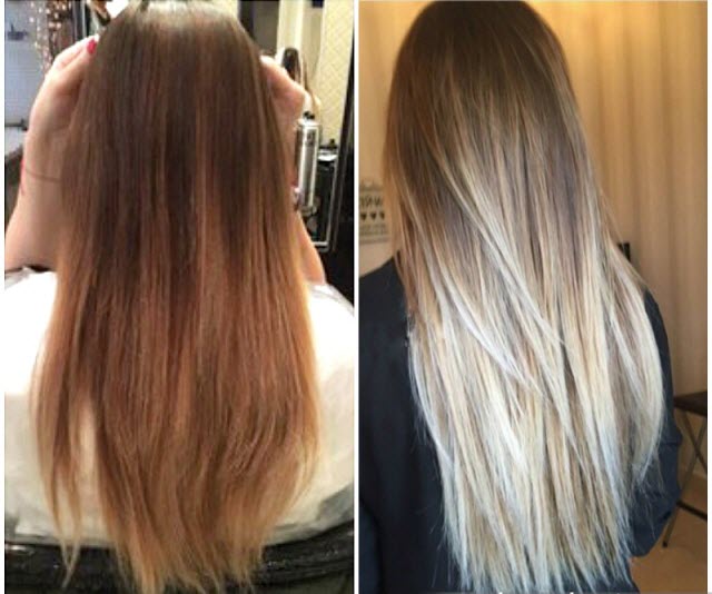 Barvení Balayage: před a po fotografiích