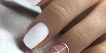 Bílá manikúra 2024: trendy v geometrii a abstrakci